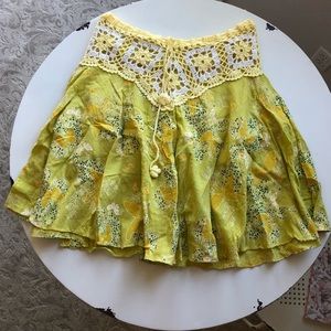 High Waisted Skirt with Crochet Detail